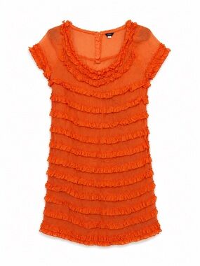 J. Crew Orange Ruffle-Trim Girls' Dress